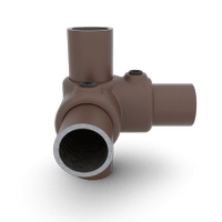 Buiskoppeling Hoekstuk doorlopende staander - vintage bruin-B / 26,9 mm